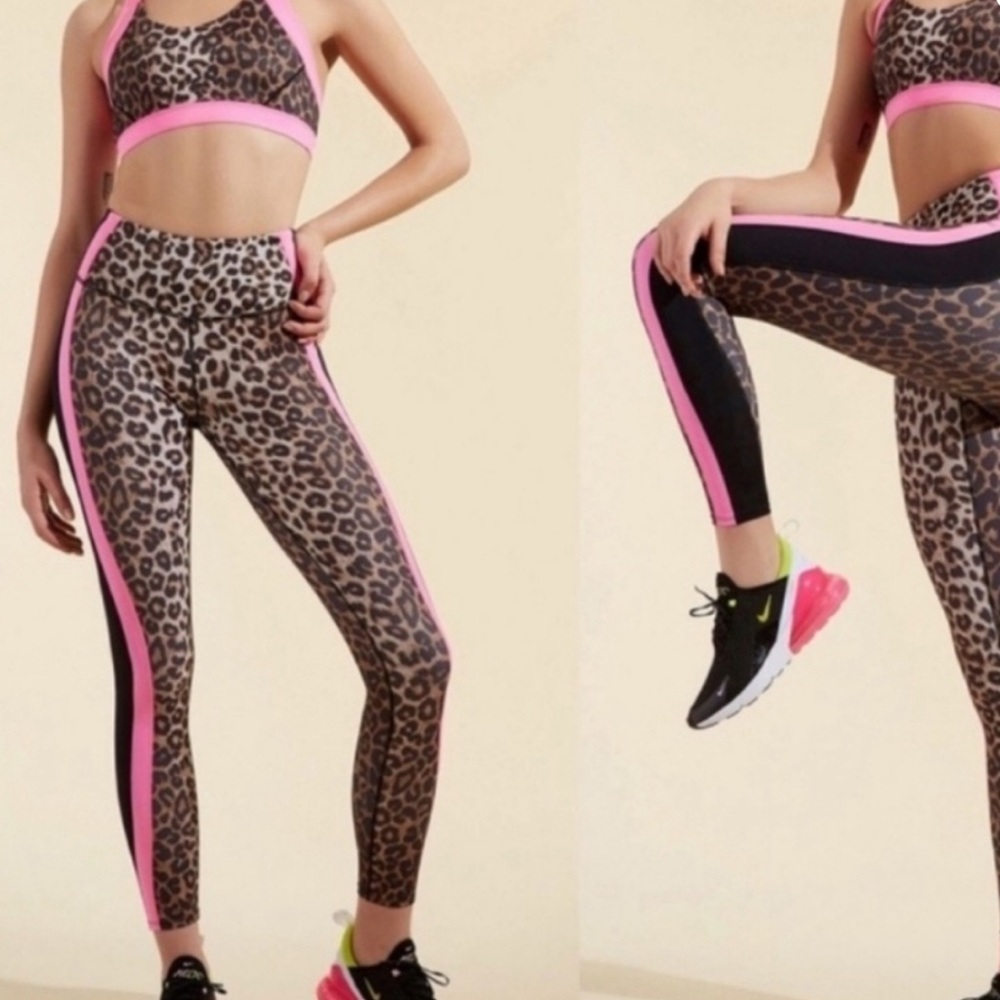 Veronica Beard Leopard Print Activewear with Pink Accents - Picture 2 of 3
